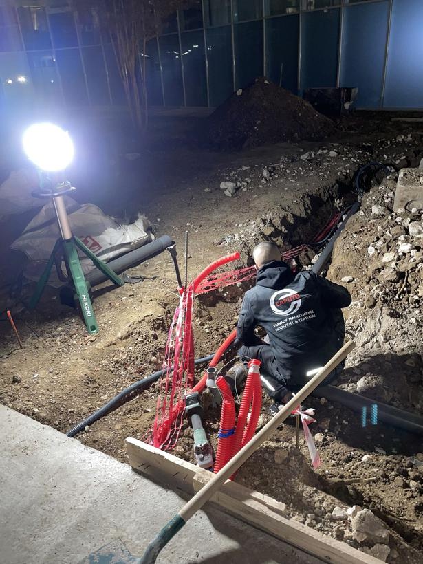 Réseaux enterrés sur chantier extérieur